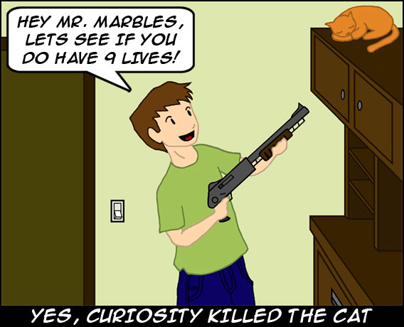 Curiosity killed the cat.
