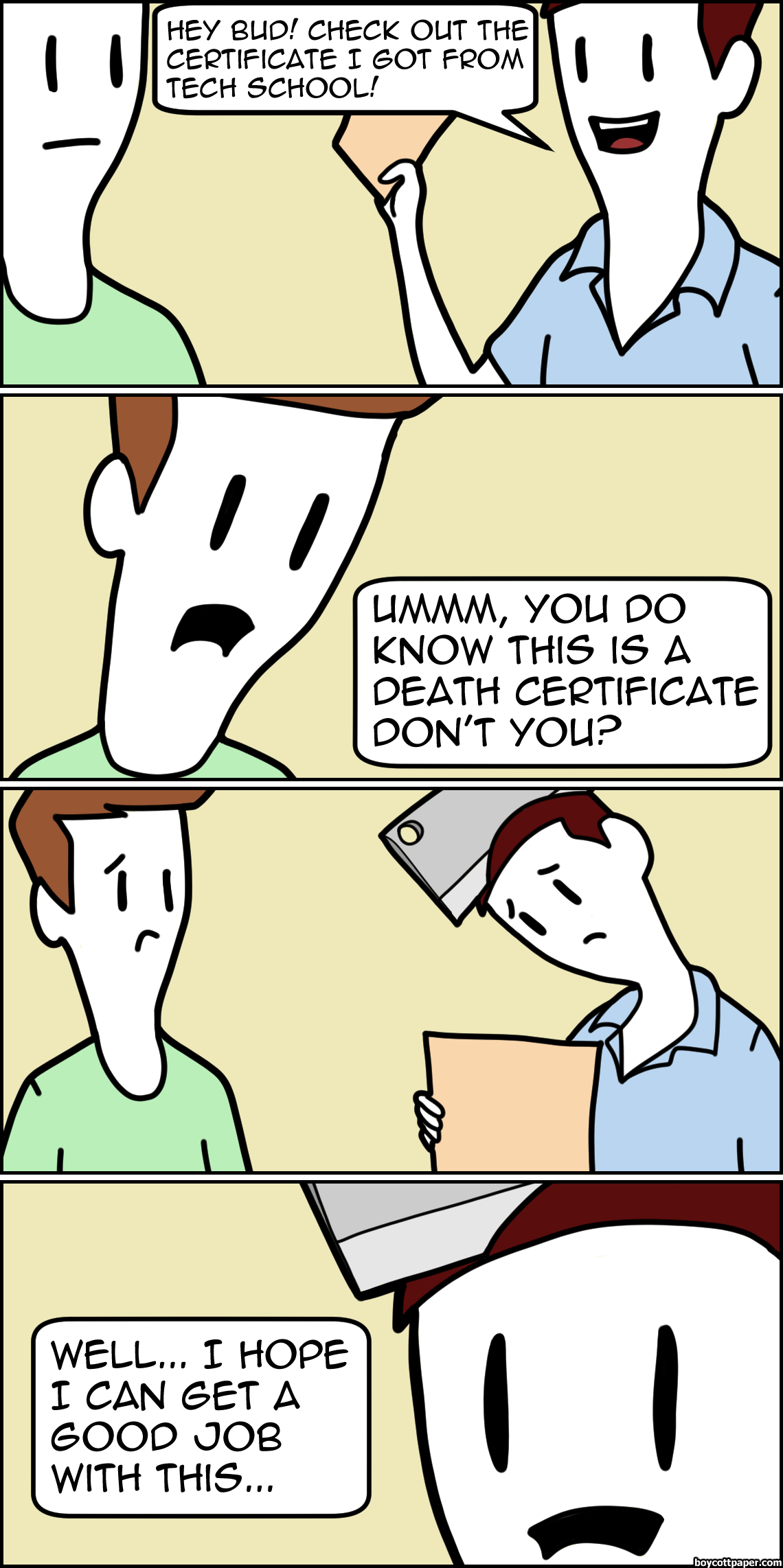 It's a death certificate.